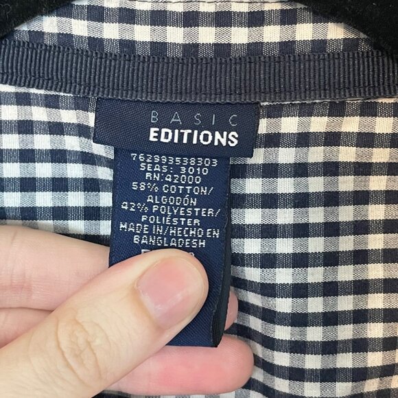 Upcycled Handmade Gingham Cropped Blouse With Heart Pocket One of a Kind - Picture 5 of 7